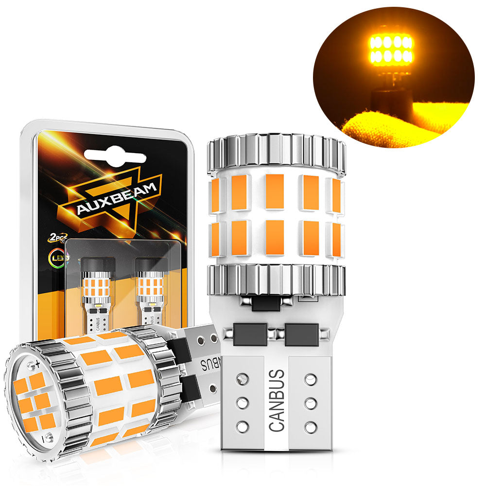 168 2825 W5W T10 LED License Plate/Side Marker/Interior Light Bulbs 3W 400%  Brighter Canbus Error Free Amber B1 Series | 2 Bulbs