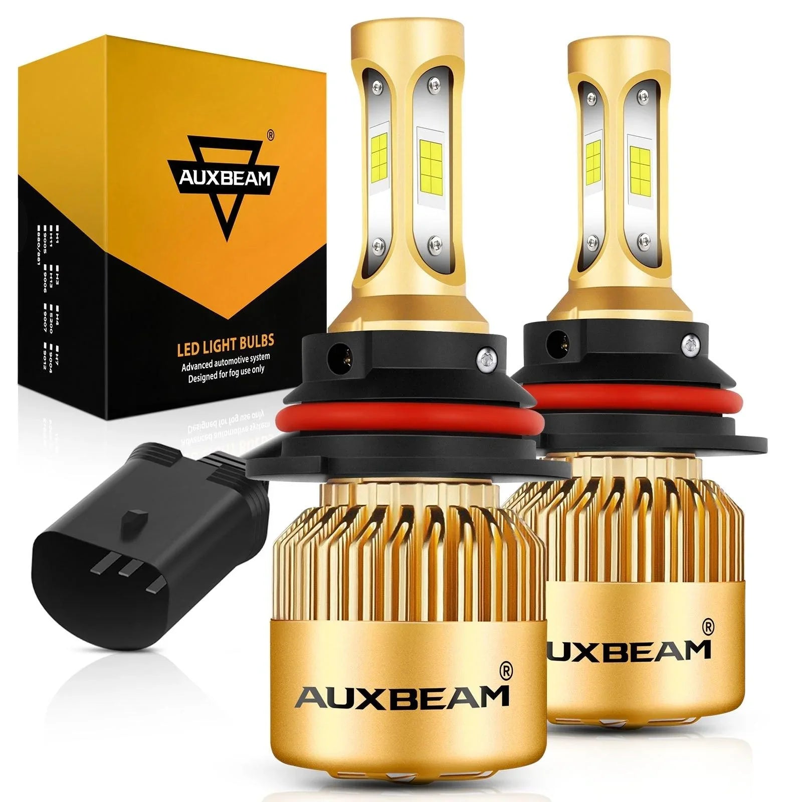 AUXITO 9007 LED Headlight Bulbs, 12000lm Per Set 6500K Xenon White Wireless HB5 High Low Beam Headlight Hi/Lo, Pack Of 2