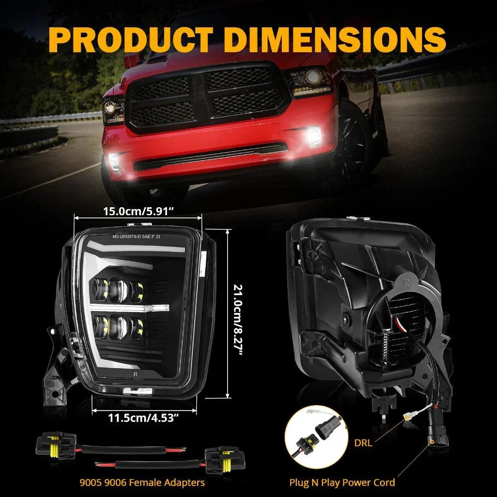 For Dodge Ram 1500 2500 3500 2020-2021 2022 LED Headlights Fog Lights