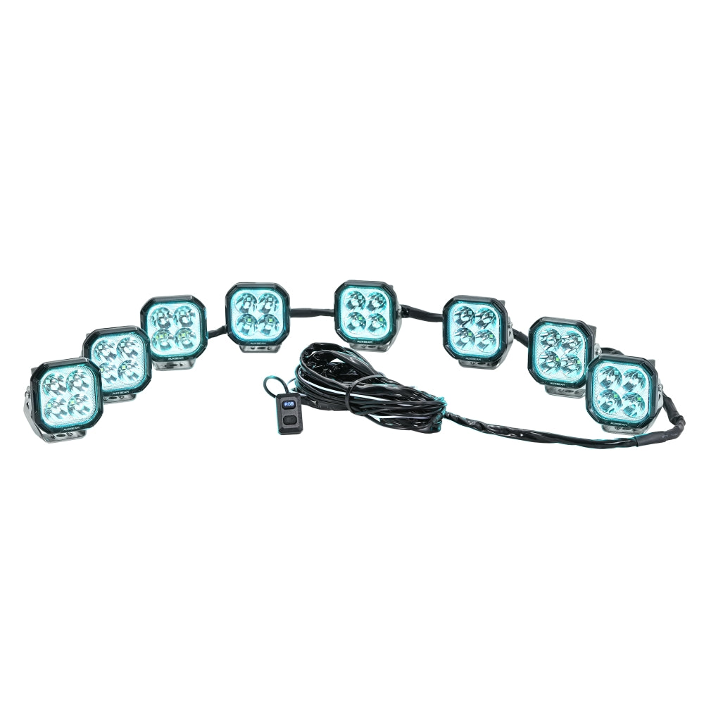 Color Play Series RGB Version 8-LED Pod Light Power Wiring Harness Kit