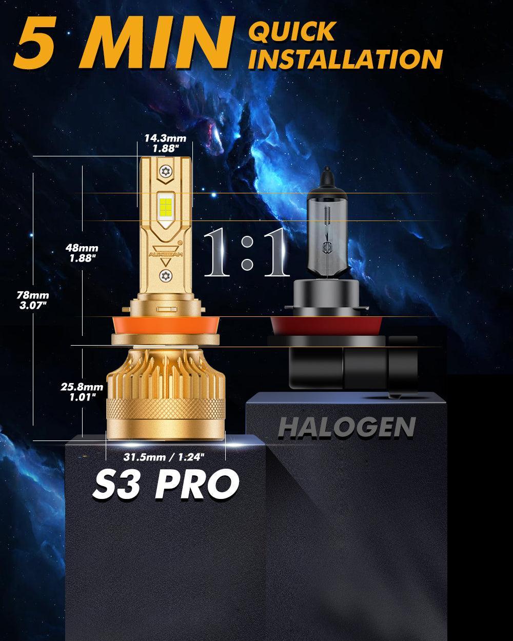 Auxbeam® H11/H9/H8 LED Headlight Bulb | Dual Decoder CAN-BUS Error