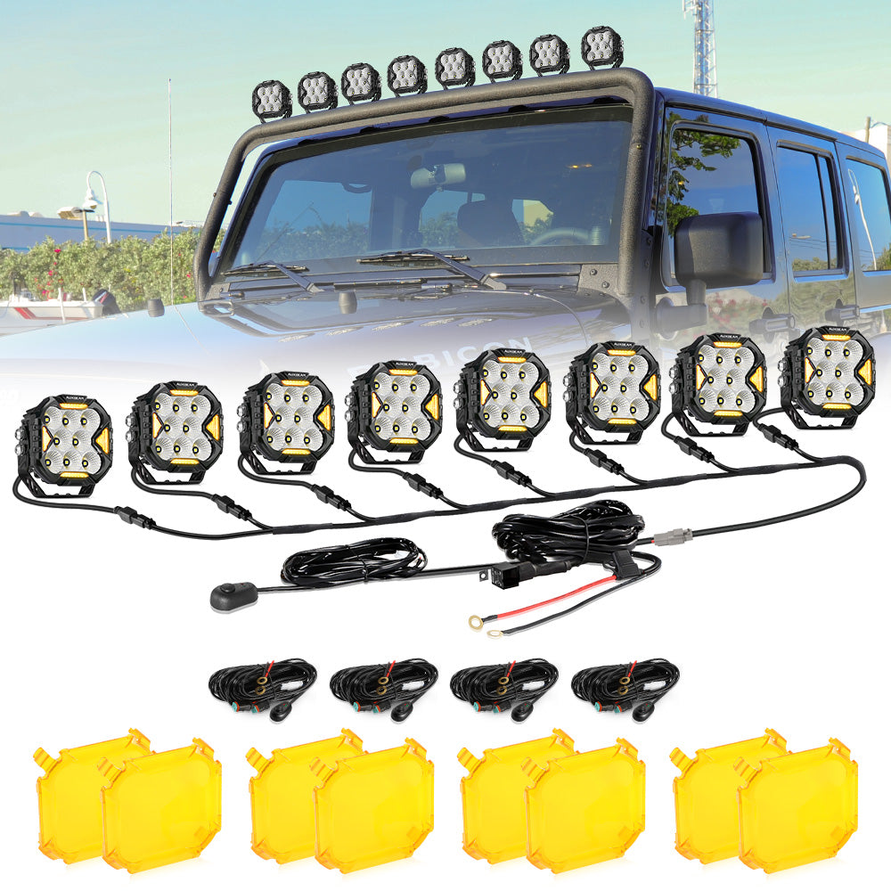 CUBE-Z Series 4 Inch Flood LED Pod Lights Off Road Lights with White D