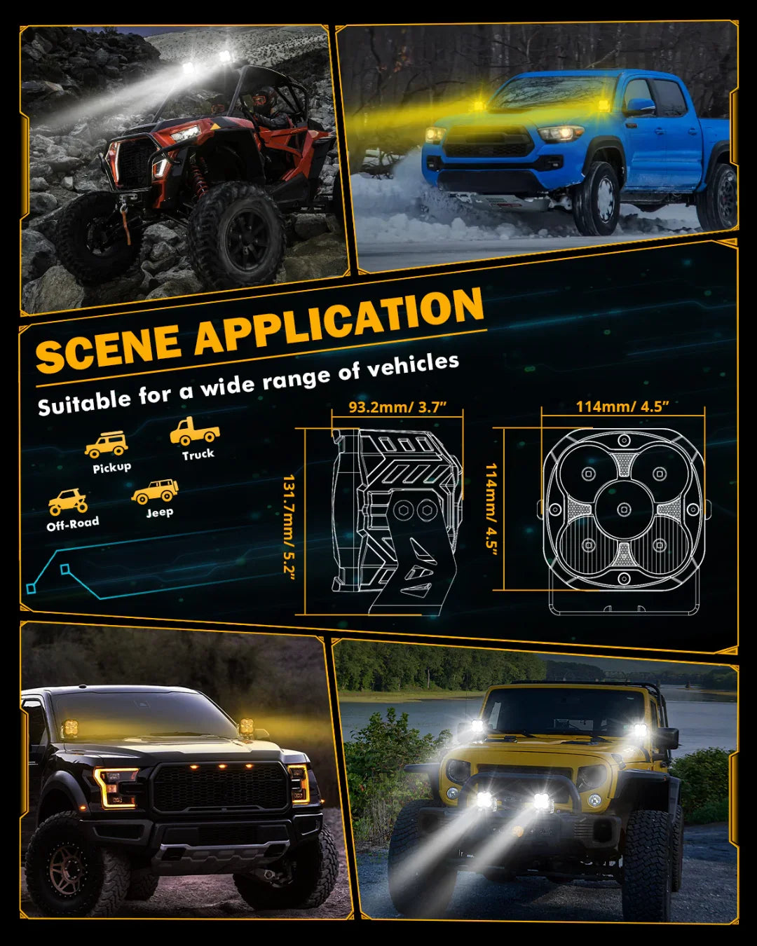 LED Pod Lights with DRL | XP-ULTRA 4.5 Inch Off Road