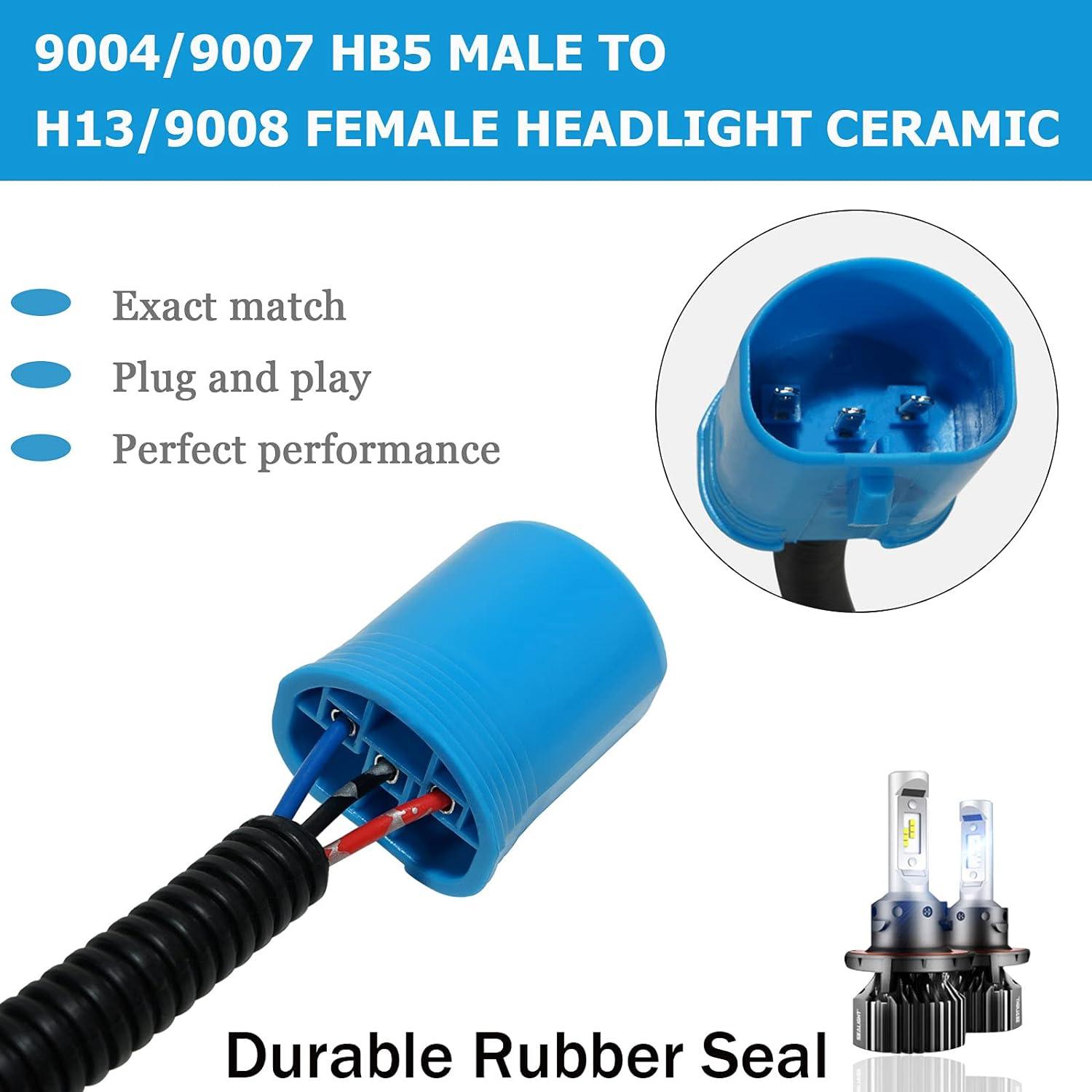 Extension Wire Pigtail Female Ceramic A H7 Two Harness DRL Daytime Plug Socket