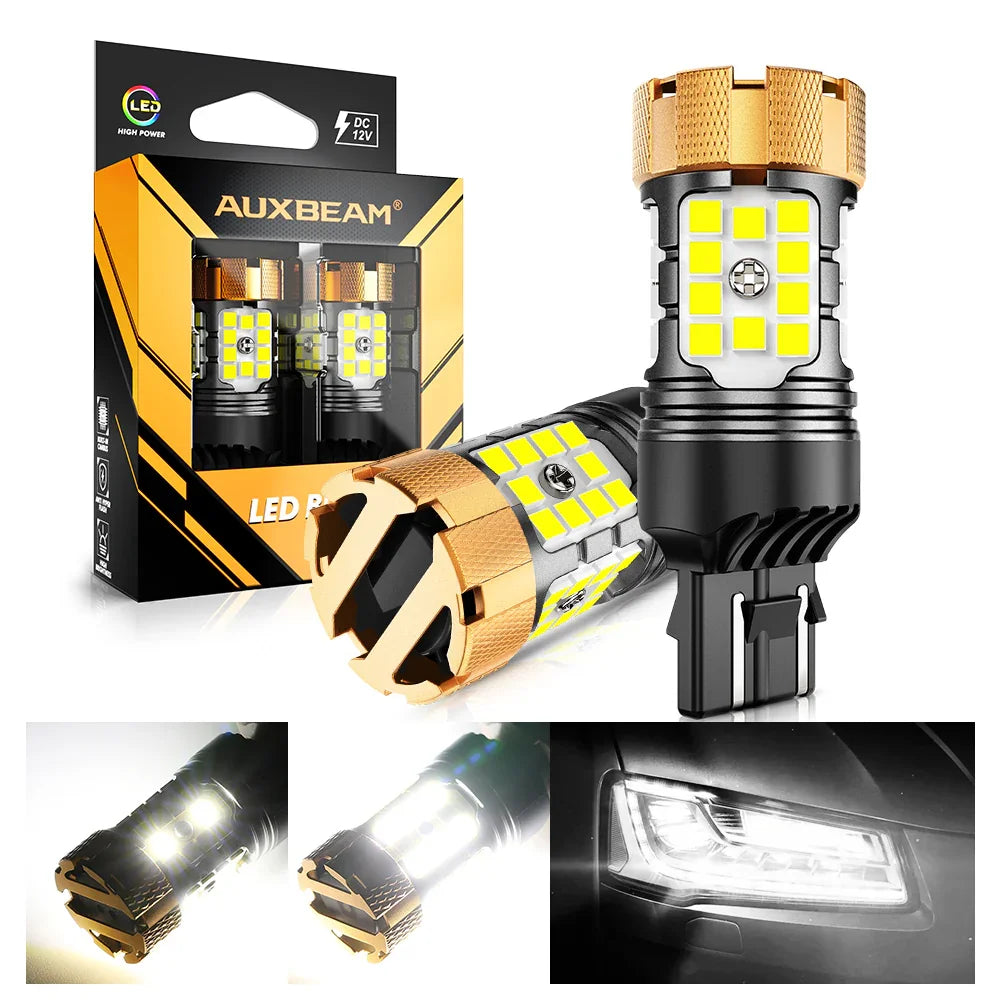4-Pack 7443 7440 7444 33-SMD LED Reverse Light Bulbs – Canbus-Ready Super White 6000K