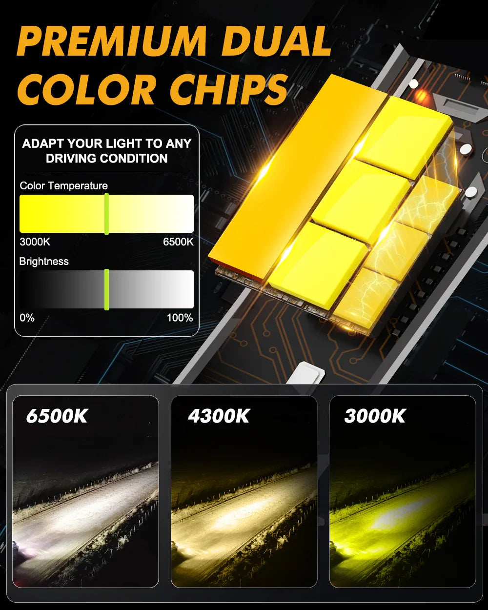 Auxbeam® H1 led headlight bulb | with app control via Bluetooth & dual ...