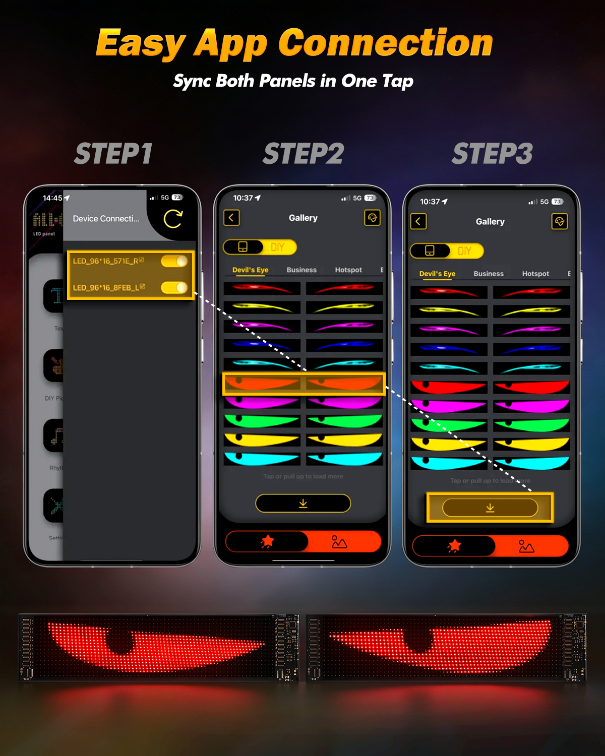 🆕 Two-Pack LED Flexible Programmable Car Screen Light USB APP Control
