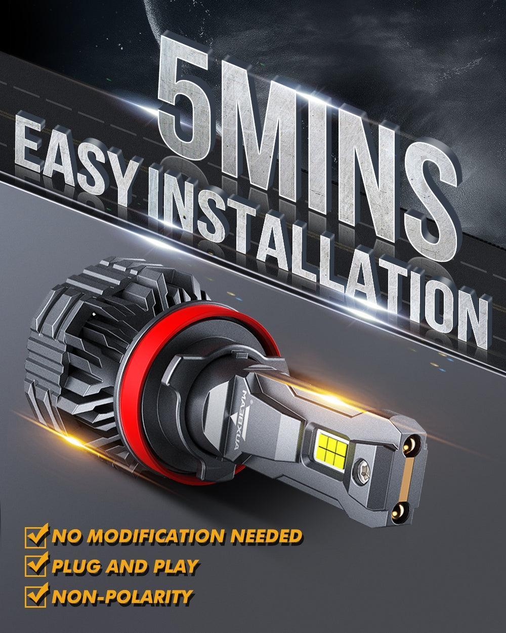 9005+H11 LED HEADLIGHT BULBS 110W 24000LM F22 SERIES HIGH BRIGHTNESS 6