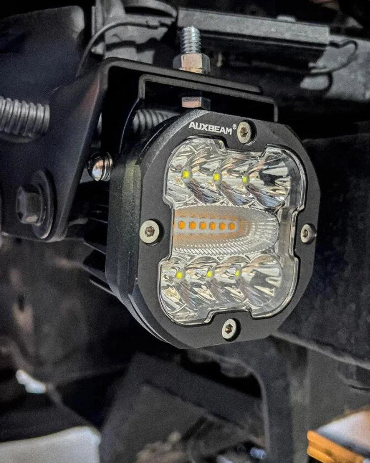 Auxbeam® 3 Inch 96W 9600LM 6 Modes White & Amber LED Pods Lights
