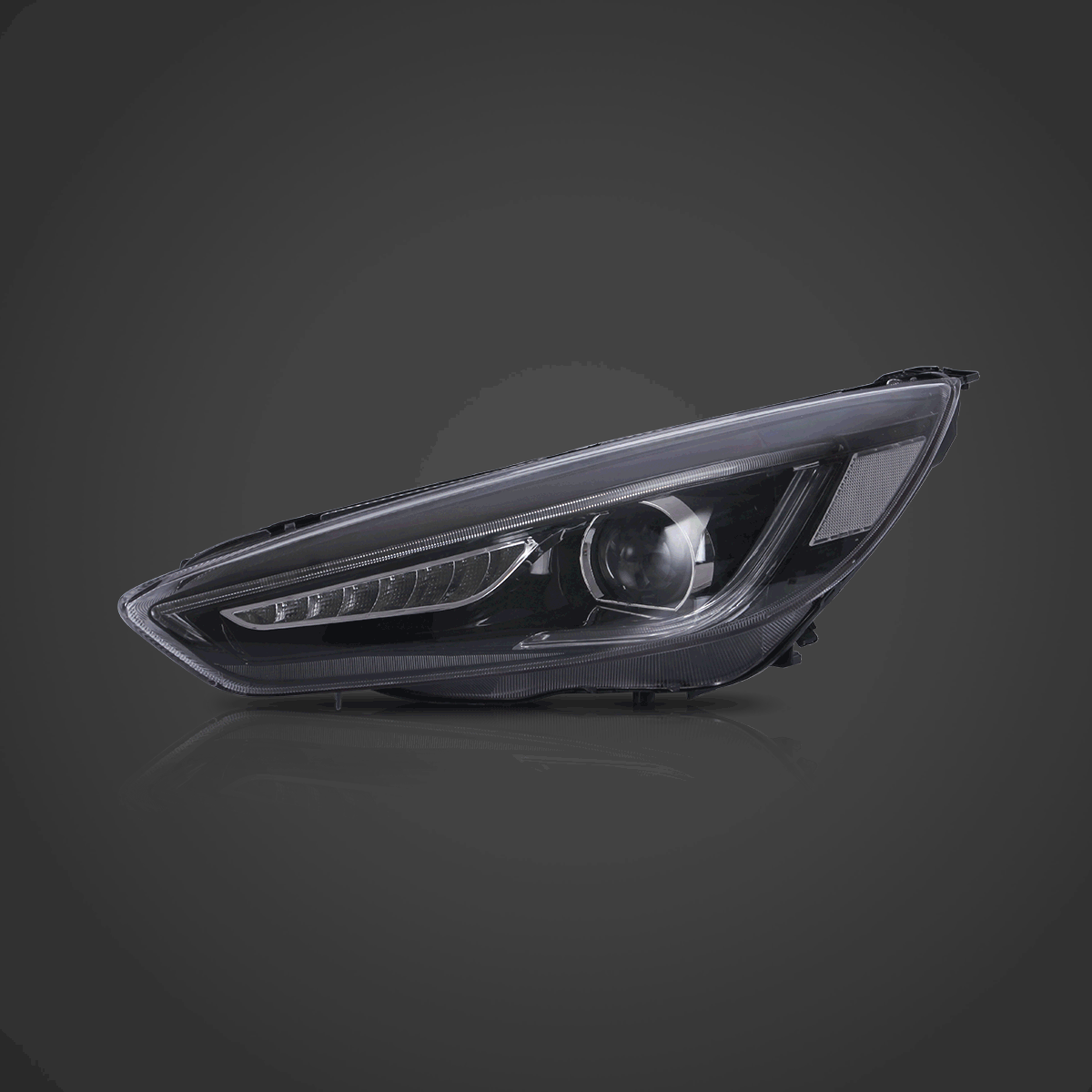 2015 16 17 18 Ford Focus LED Headlight Assembly Projector Dual Beam Black