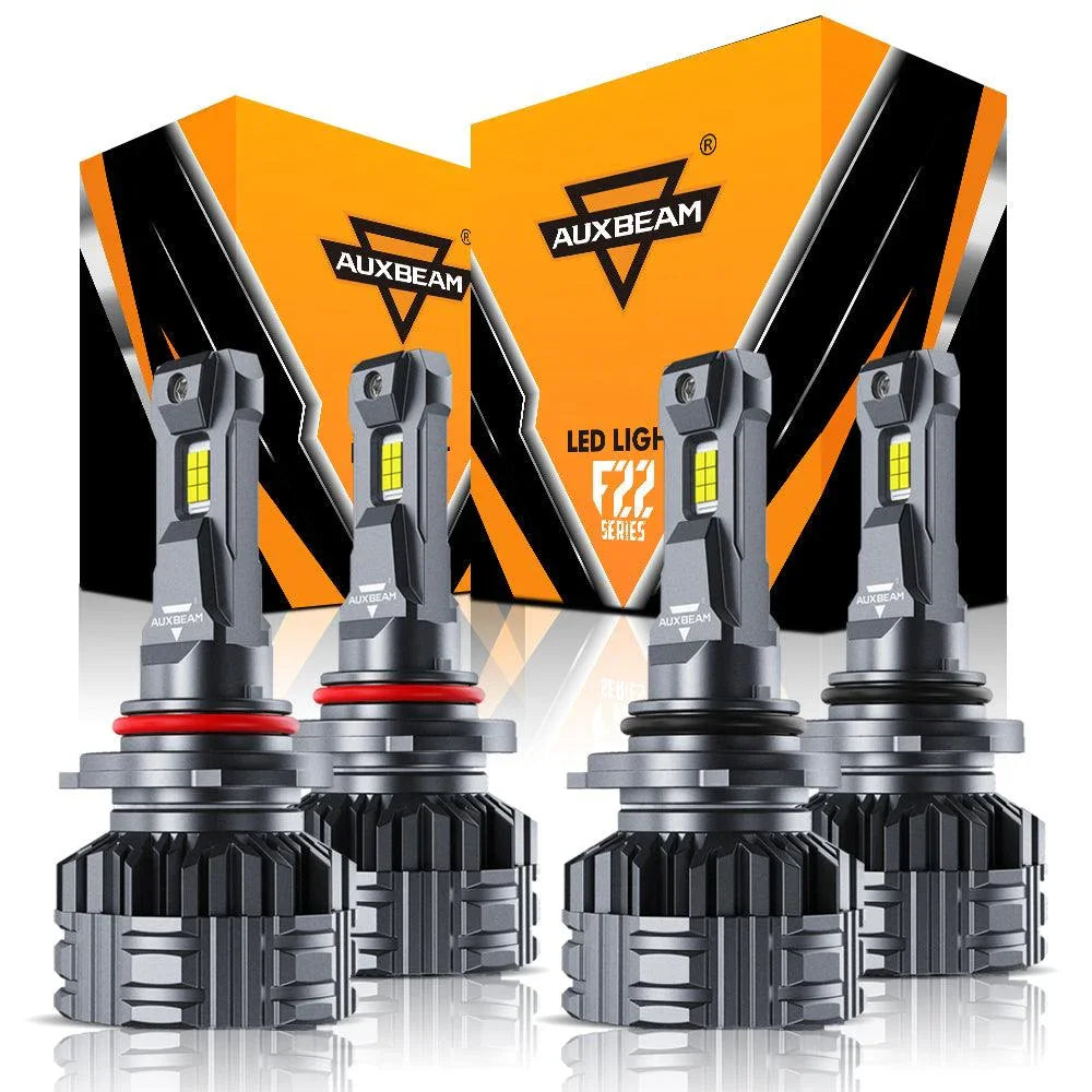 9005+9006 LED HEADLIGHT BULBS 110W 24000LM F22 SERIES HIGH BRIGHTNESS