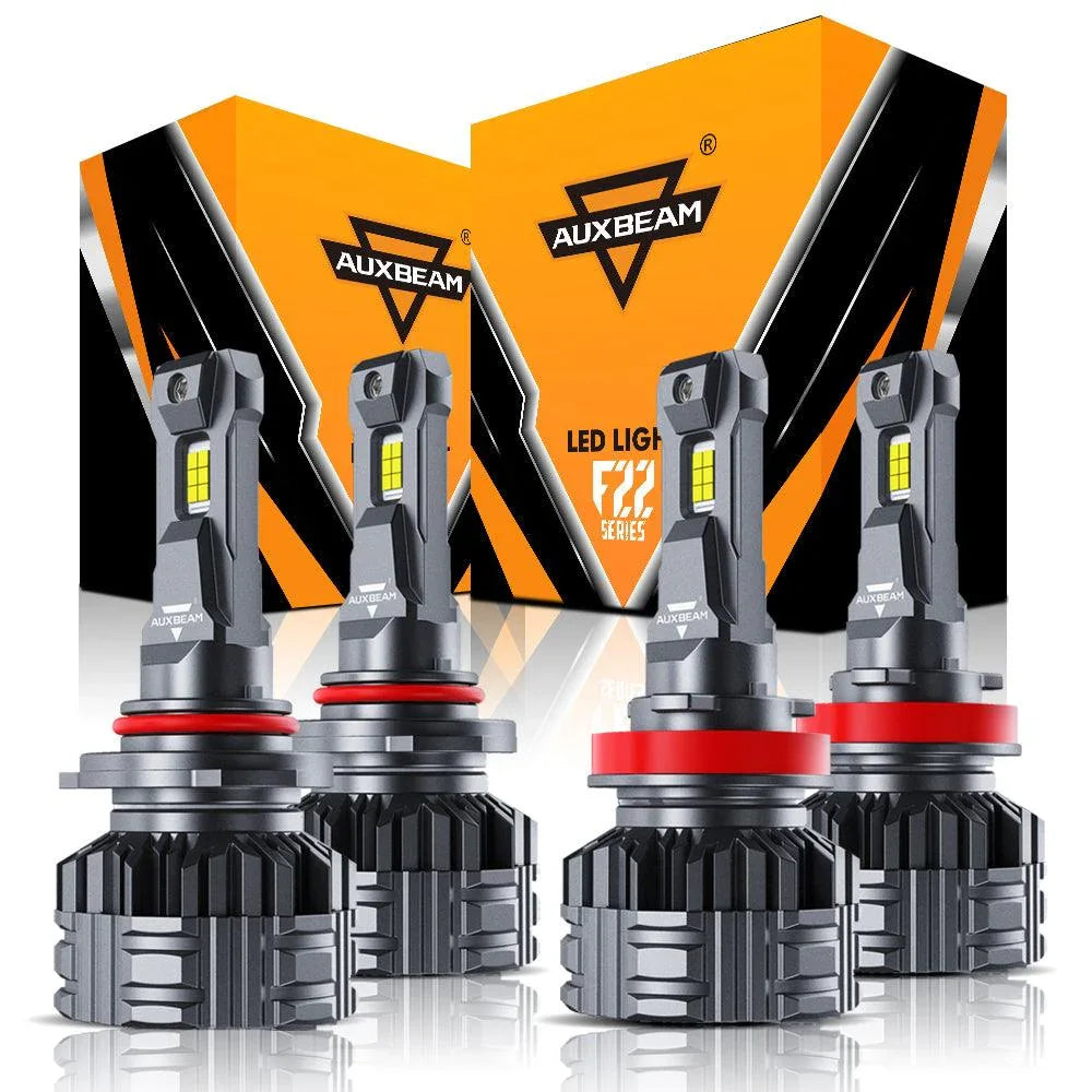 9005+H11 LED HEADLIGHT BULBS 110W 24000LM F22 SERIES HIGH BRIGHTNESS 6