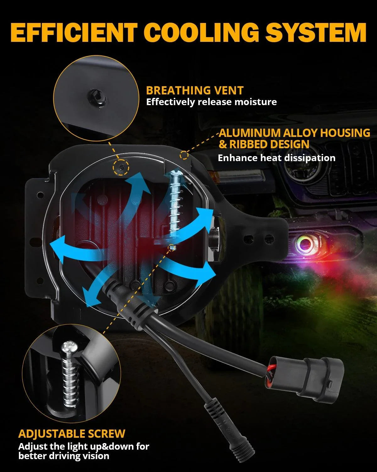 4 Inches 30 Watt 6000K Ronde Led Mistlamp Zwart Al... - Vicedeal