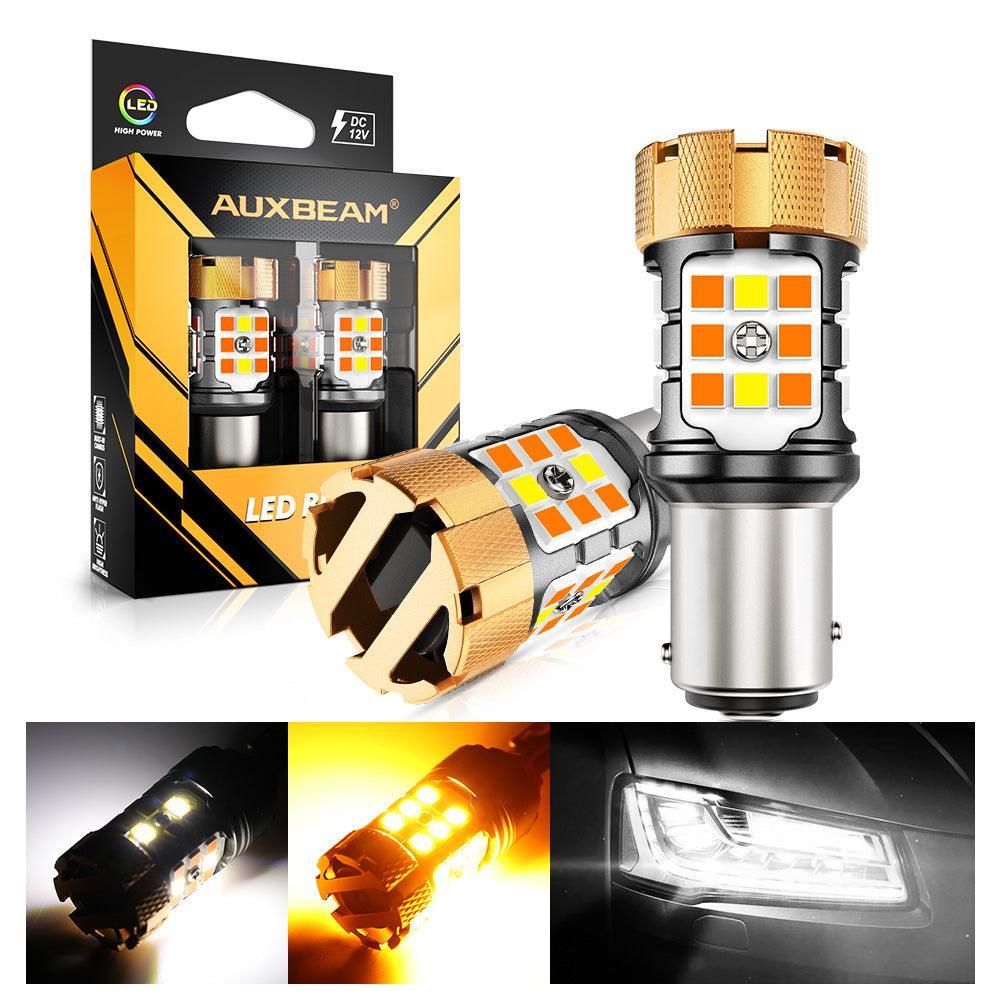 Color B21 R 1157 BAY15D LED Front Turn Signal & DRL Light Bulbs 25W 4000LM CAN-Bus ...