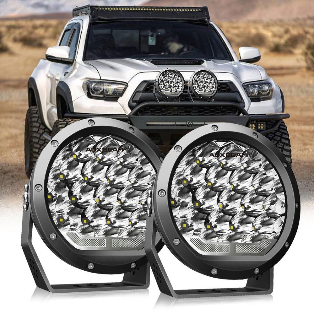【新品未使用】AUXBEAM LEDライト ZD000676 Auxbeam 7 inch Round Off Road Lights With Dual Control Switch 17000LM