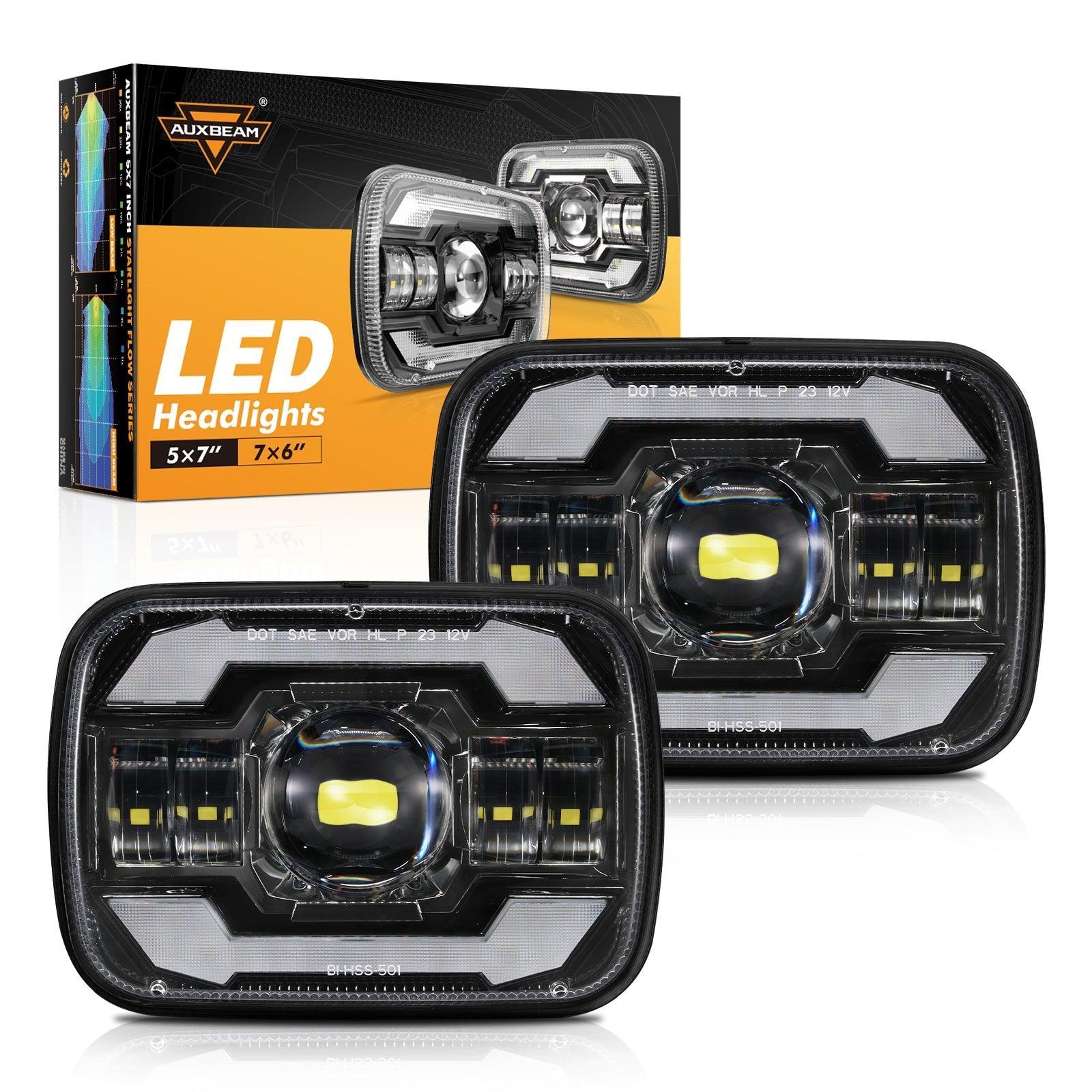 Starlight Flow Series 7x6 Inch Sealed Beam LED Headlights with Hi-Lo B