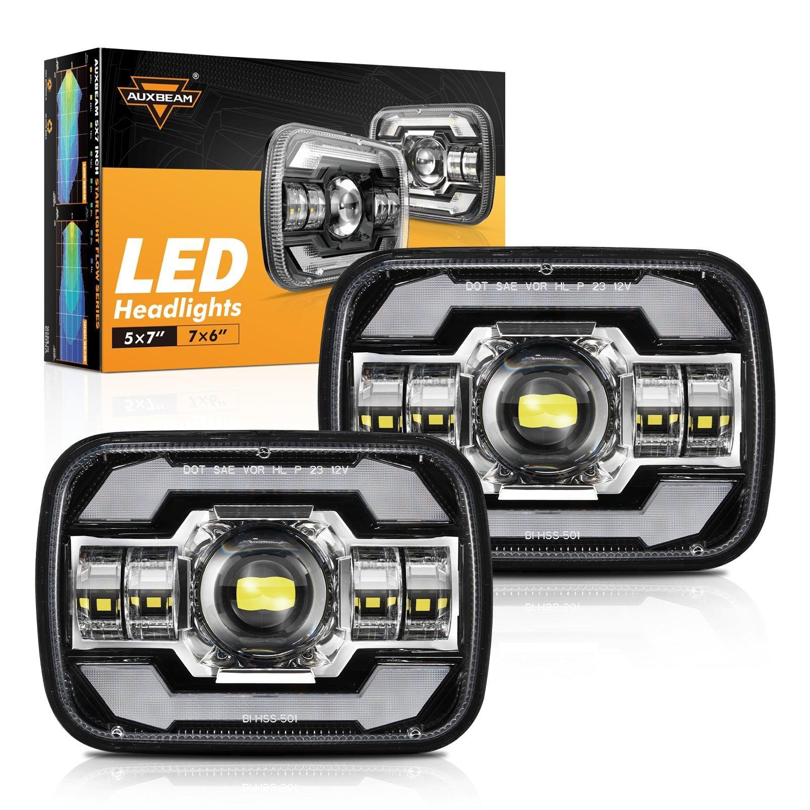 Starlight Flow Series 7x6 Inch Sealed Beam LED Headlights with Hi-Lo B