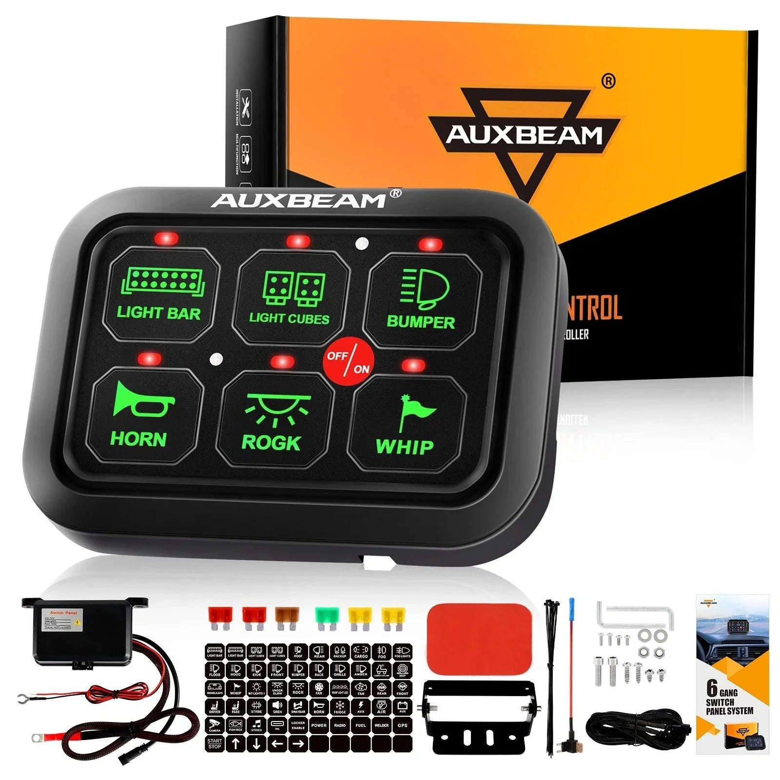 Auxbeam 6 Gang/8 Gang Switch Panel | Off Road Light Controller for