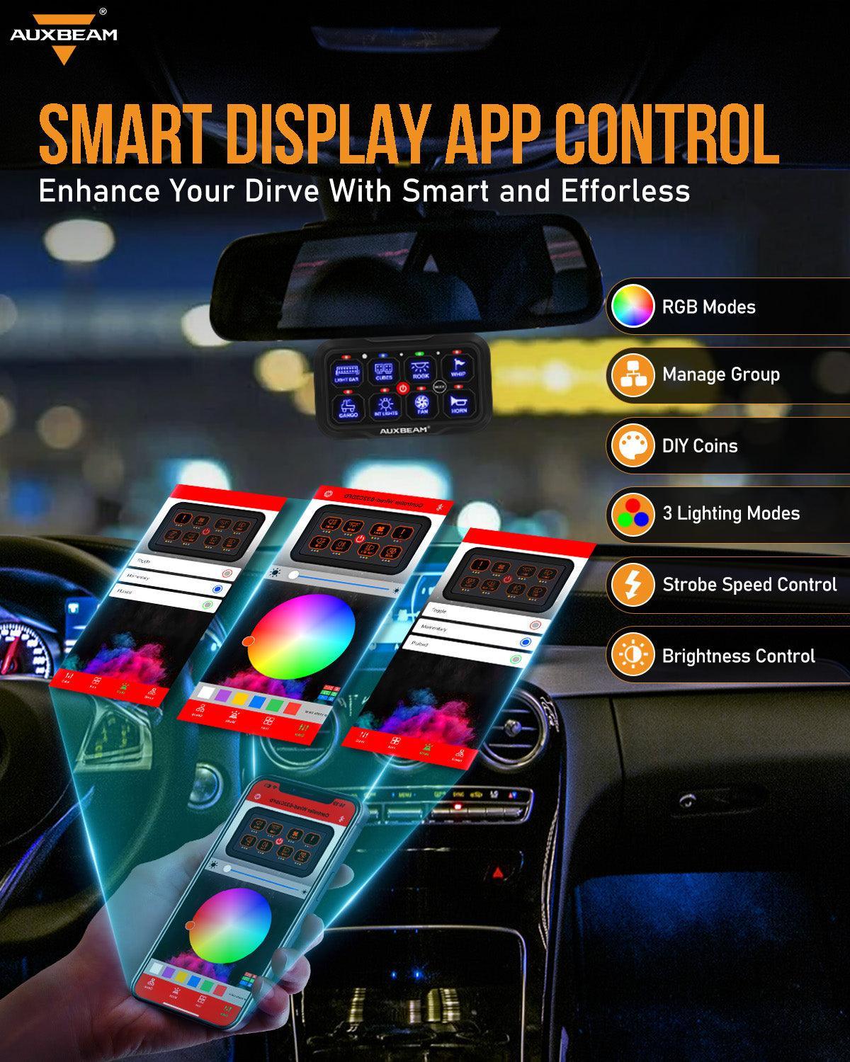 Auxbeam RGB Switch Panel 8 Gang AR-800
