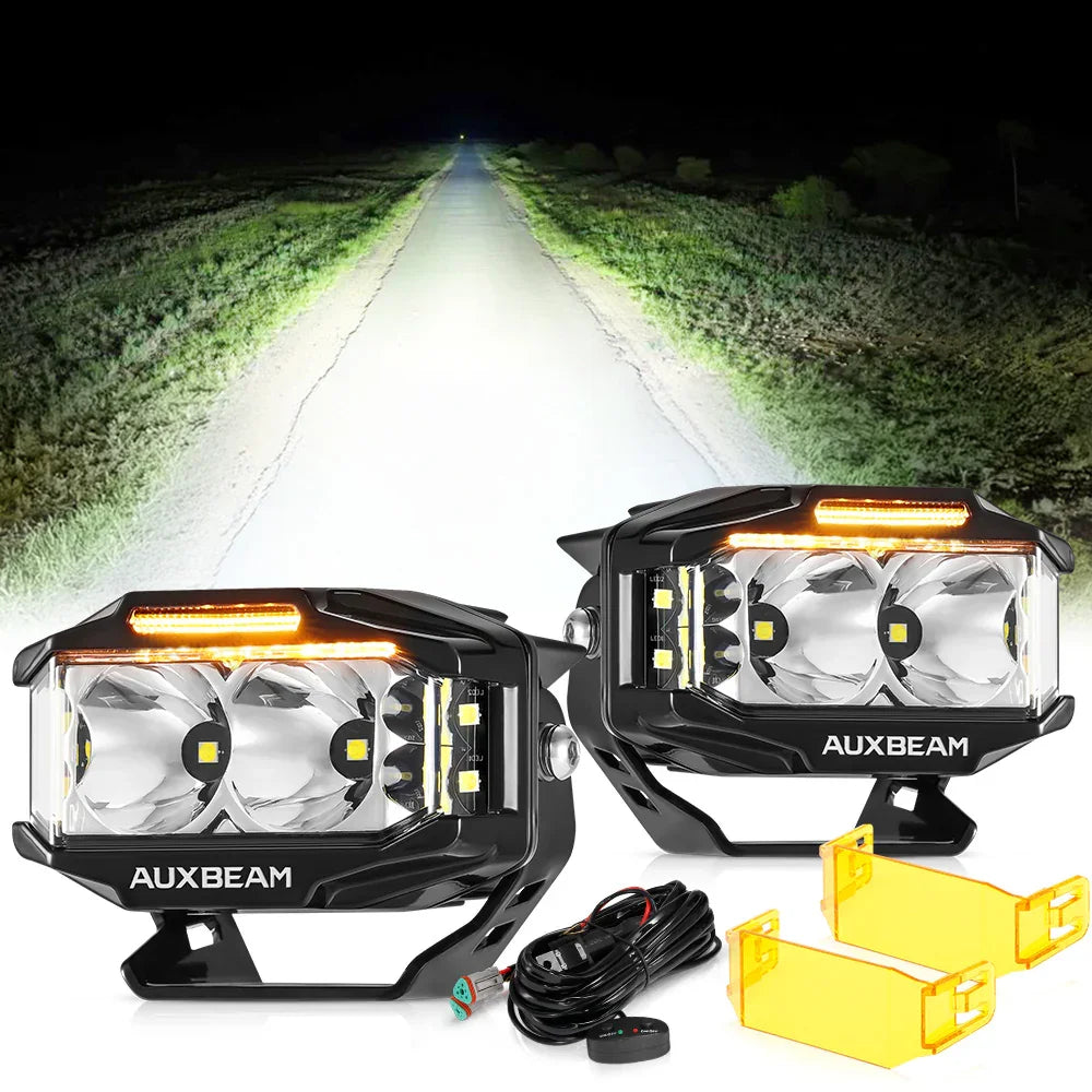 V-MAX Series 4/5/7 Inch Spot Beam Side Shooter LED Pod Lights with Amb