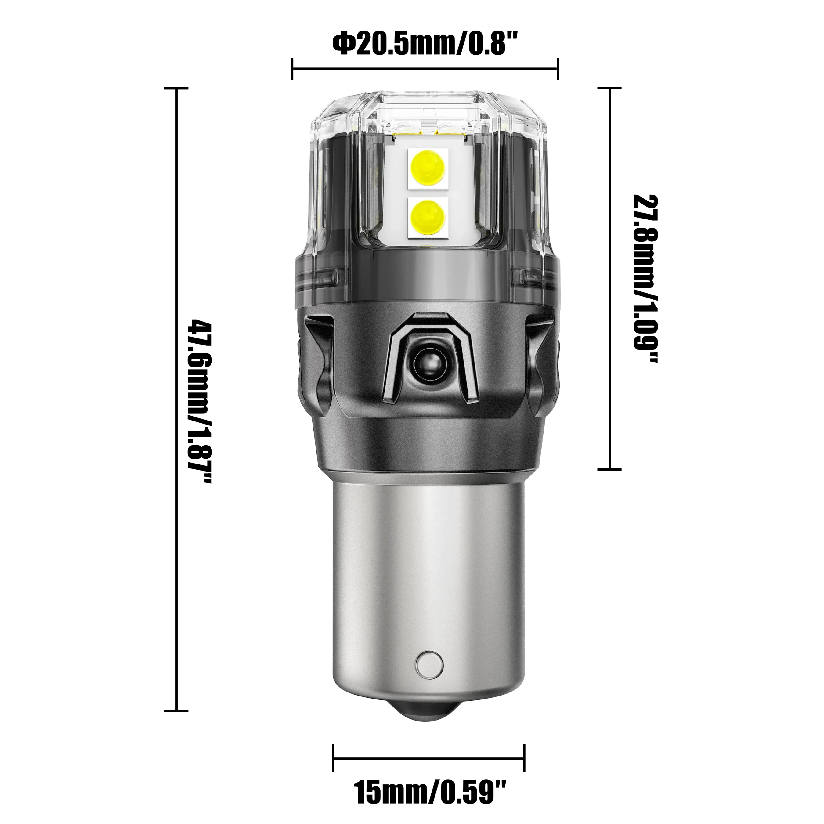 Socal-LED 2pcs BA15S 1156 15W High Power Super Bright Car LED Bulbs
