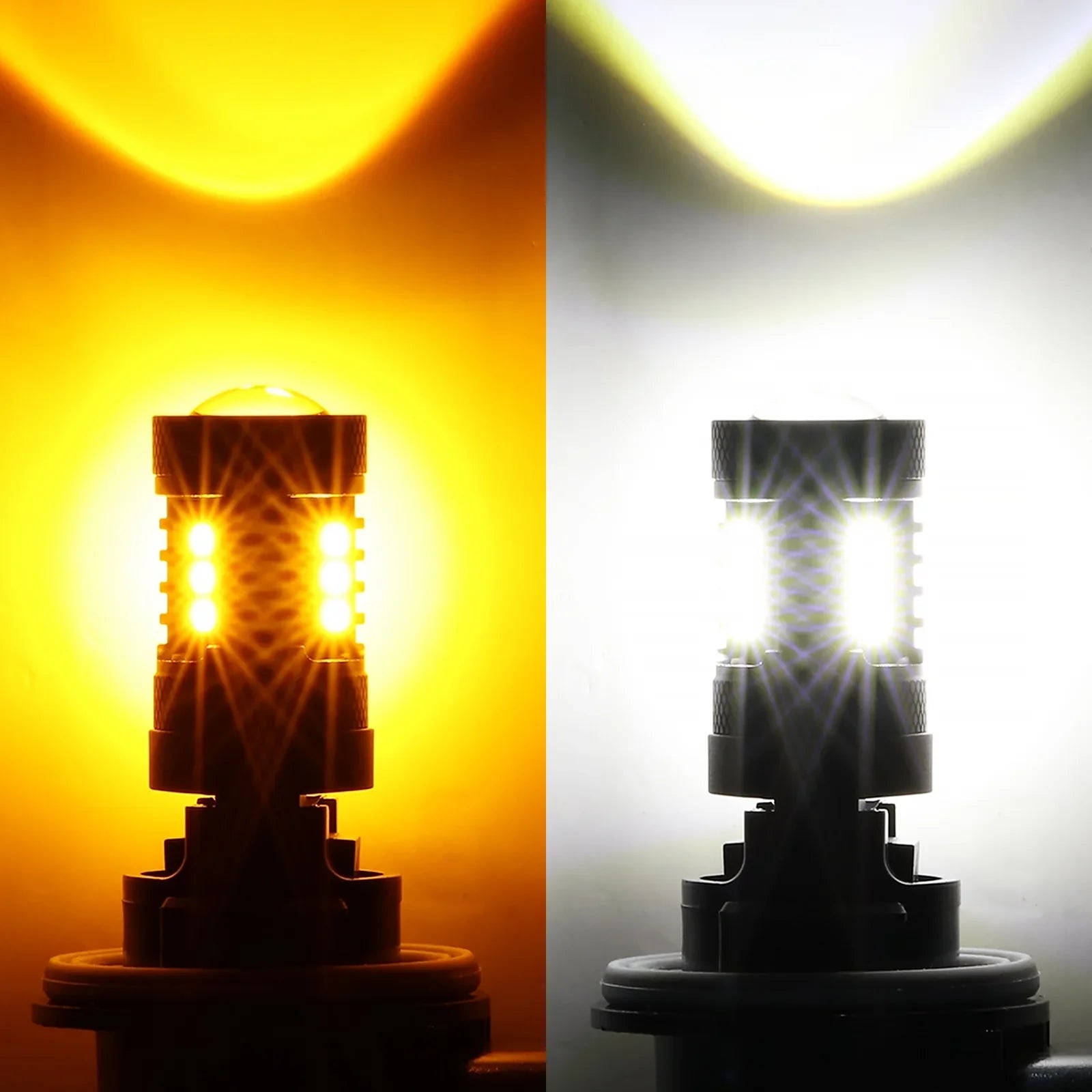 Fulanmi 3157 Switchback LED Bulbs - 6000K White & Amber, Front Turn Signal & DRL Replacement (Pair)