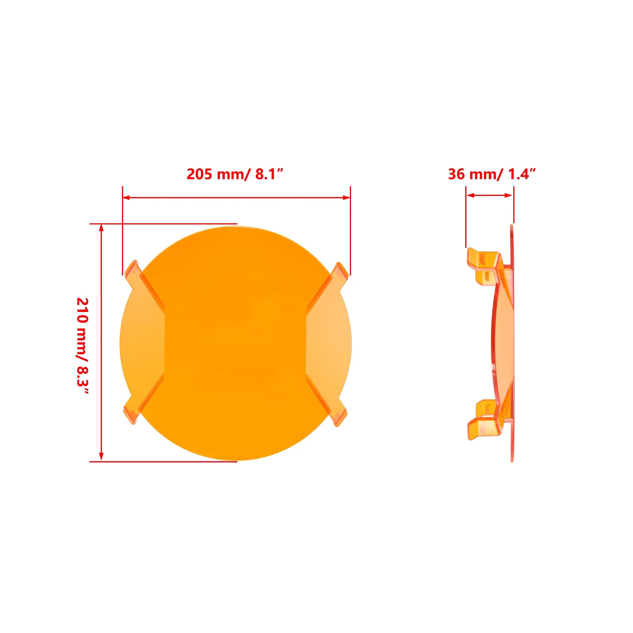 V-ULTRA Series 3/5/7/9 Inch LED Pod Lights Dark Amber Cover Light Shie