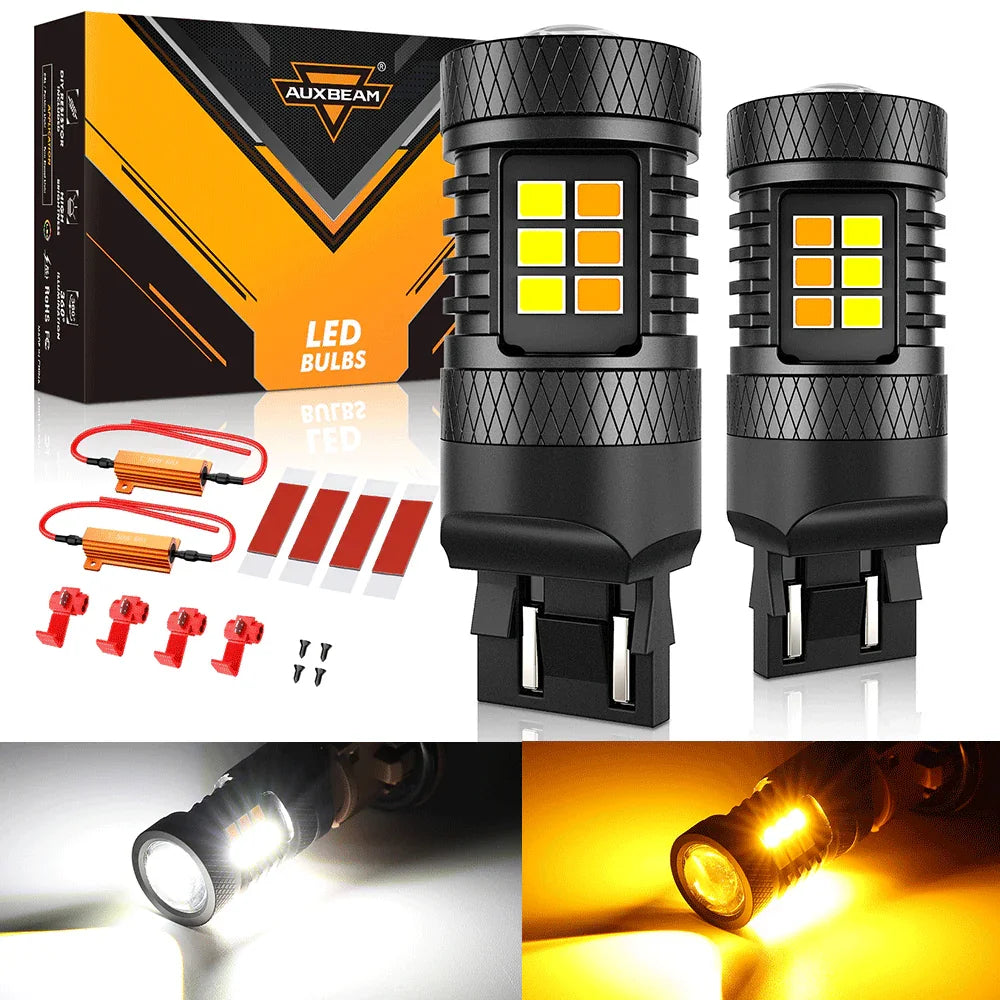 7443 Dual Color White&Amber Switchback Bake/Reverse/Tail Light LED