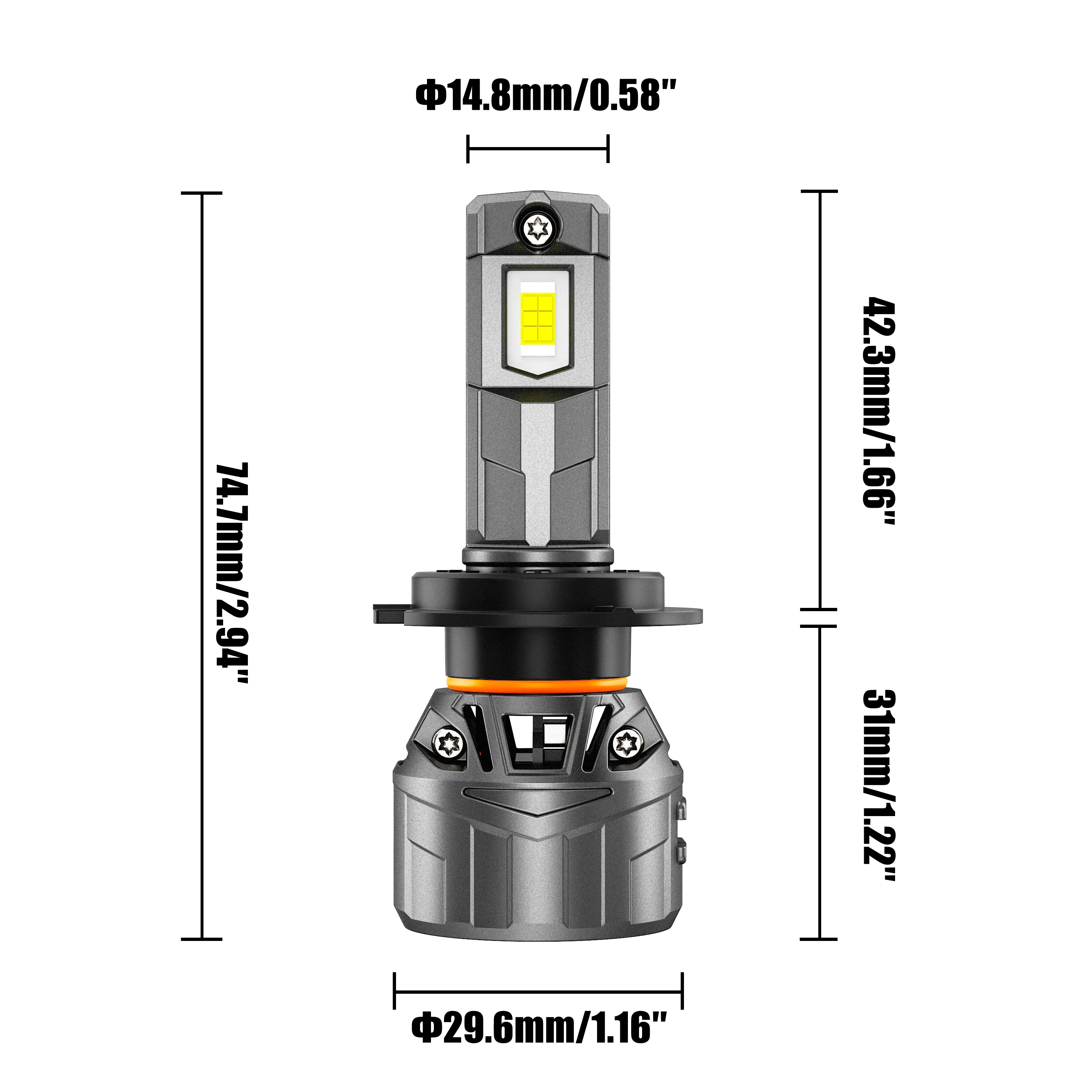 Auxbeam® H7 LED Headlight Bulb|1:1 Mini Size LED Headlight Bulbs