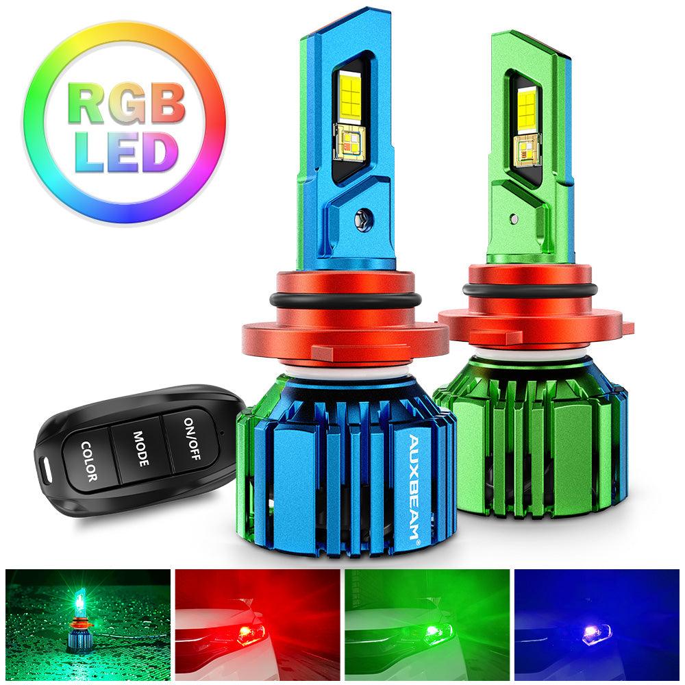Auxbeam®9006/HB4 RGB LED Headlight Bulbs | 70W Multil Color LED ...