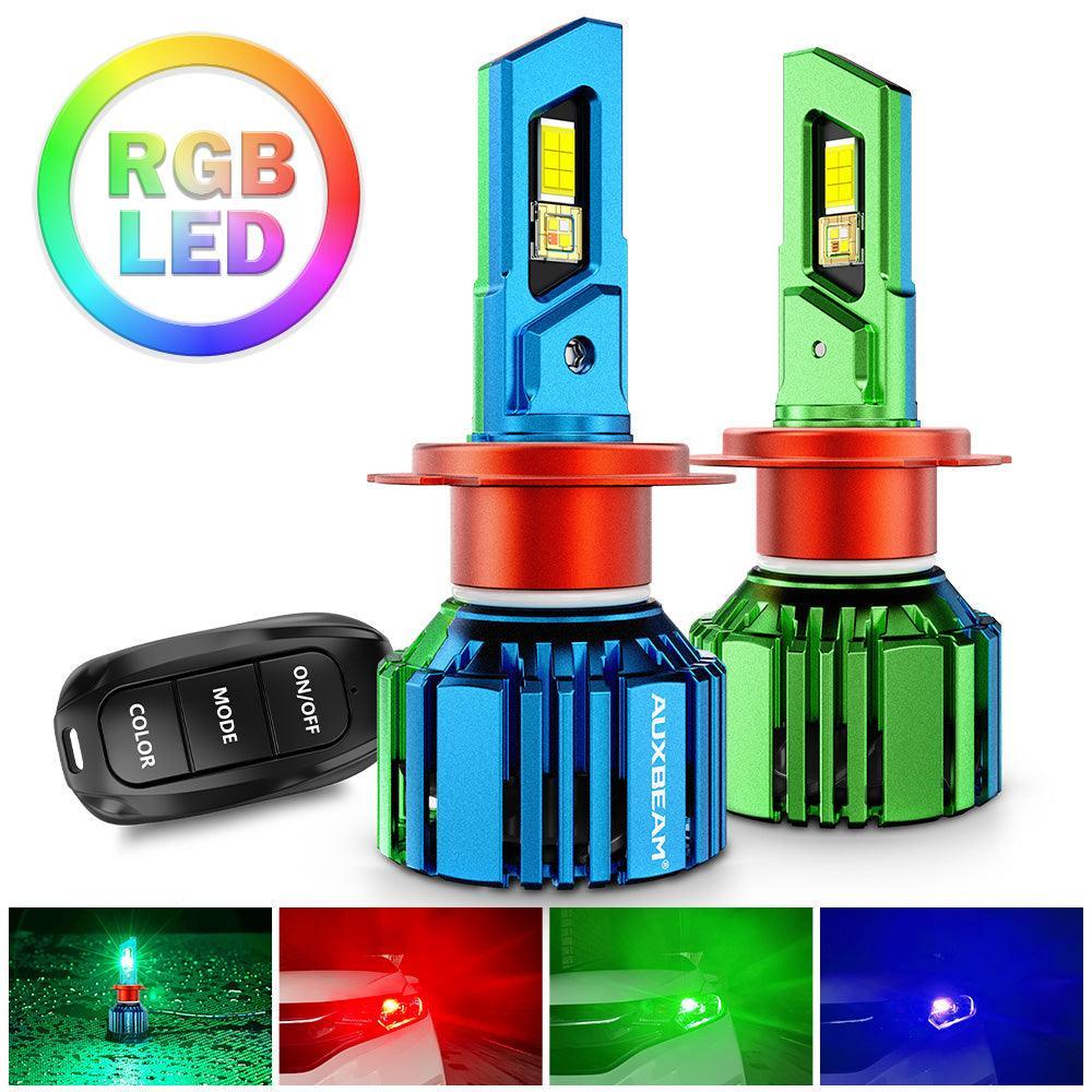 Auxbeam® H7 RGB LED Headlight Bulbs | 70W Multil Color LED Auxbeam® H7 RGB LED Headlight Bulbs | 70W Multil Color LED