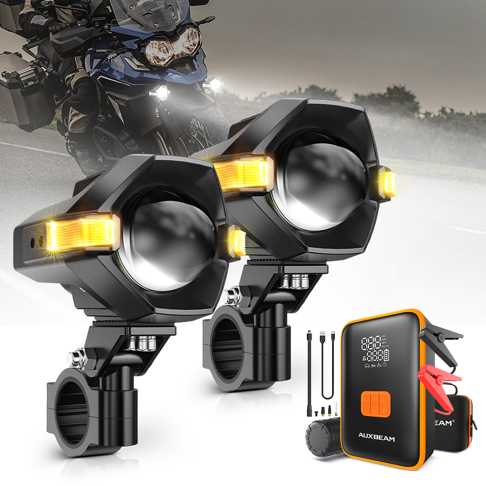 🆕3 Inch Motorcycle LED Spotlight Bi-LED Projector Lens Headlight 120W