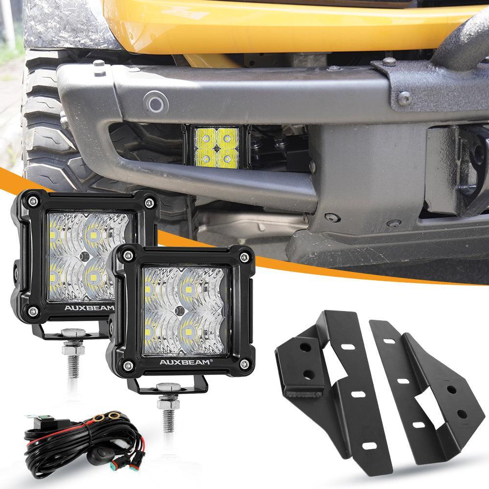Auxbeam® 3 Inch 20W Flood LED Pods Light with Front Bumper Fog
