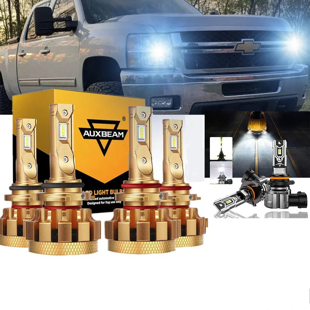 2003 04 05 06 Chevrolet Silverado 2500 HD Headlight Bulbs Replacement High Beam + Low Beam + Fog Light 6500K White