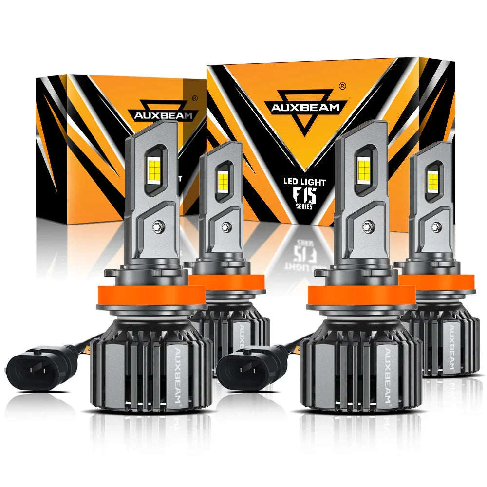 H11+H11 LED Headlight Bulbs 90W 20000LM F15 Series 20% Smaller Size 65