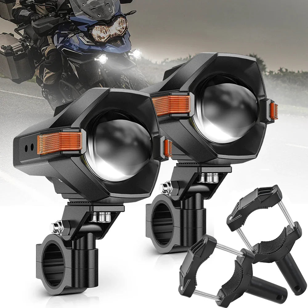 Motorcycle Headlight, 10W Universal LED Headlight Sport Custom Fairing Light DC 12V For Dirtbike Motorcycle - View #8