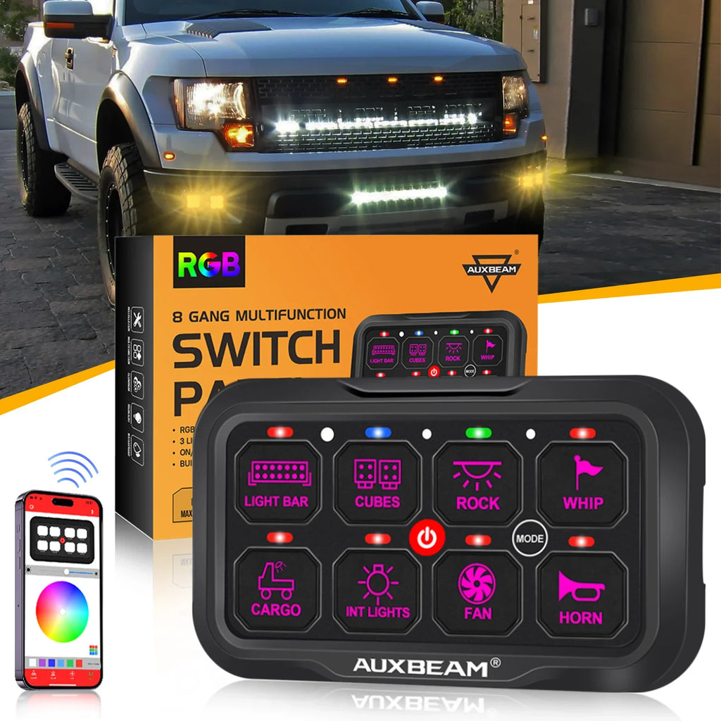Auxbeam switch panel silverado | 8 Gang Switch panel for Chevy Auxbeam switch panel silverado | 8 Gang Switch panel for Chevy