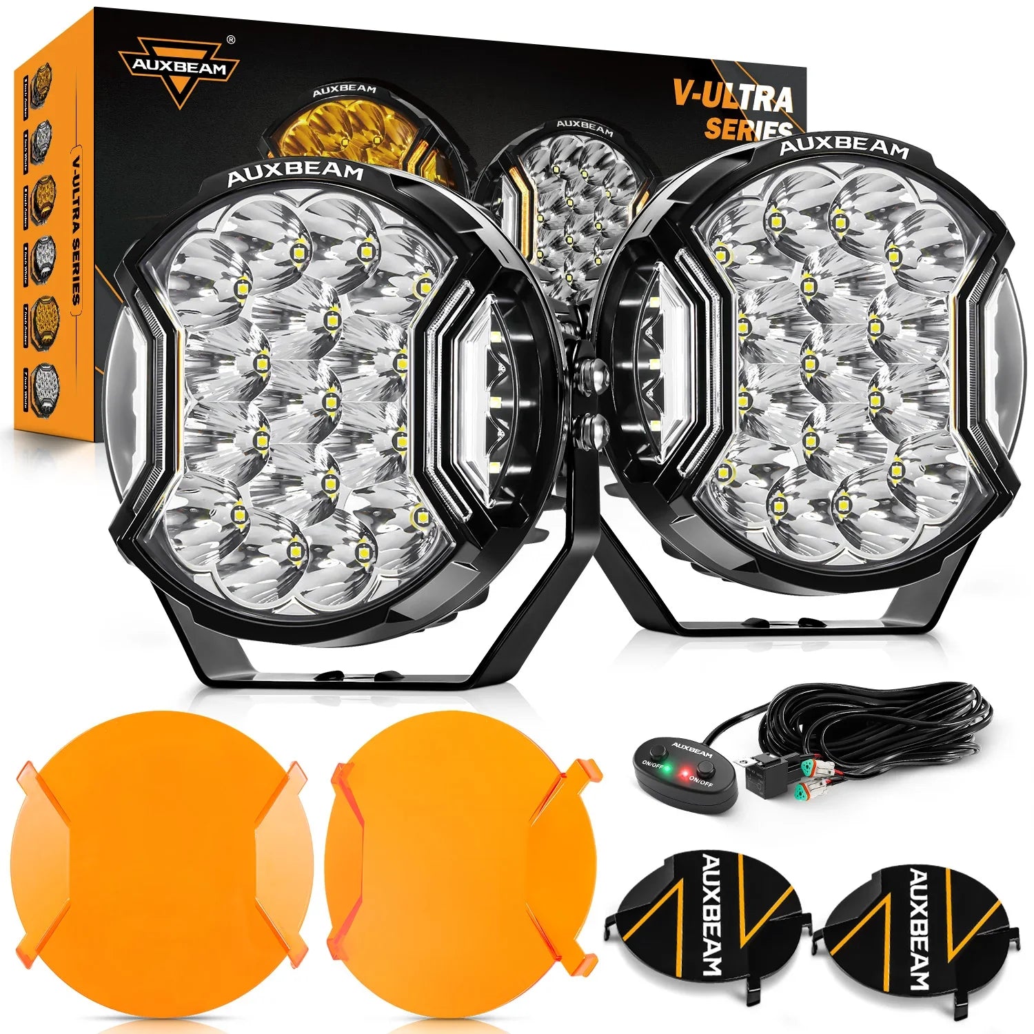 V-ULTRA Series | 7 Inch 226W LED Side Shooter White Pod Lights with Am