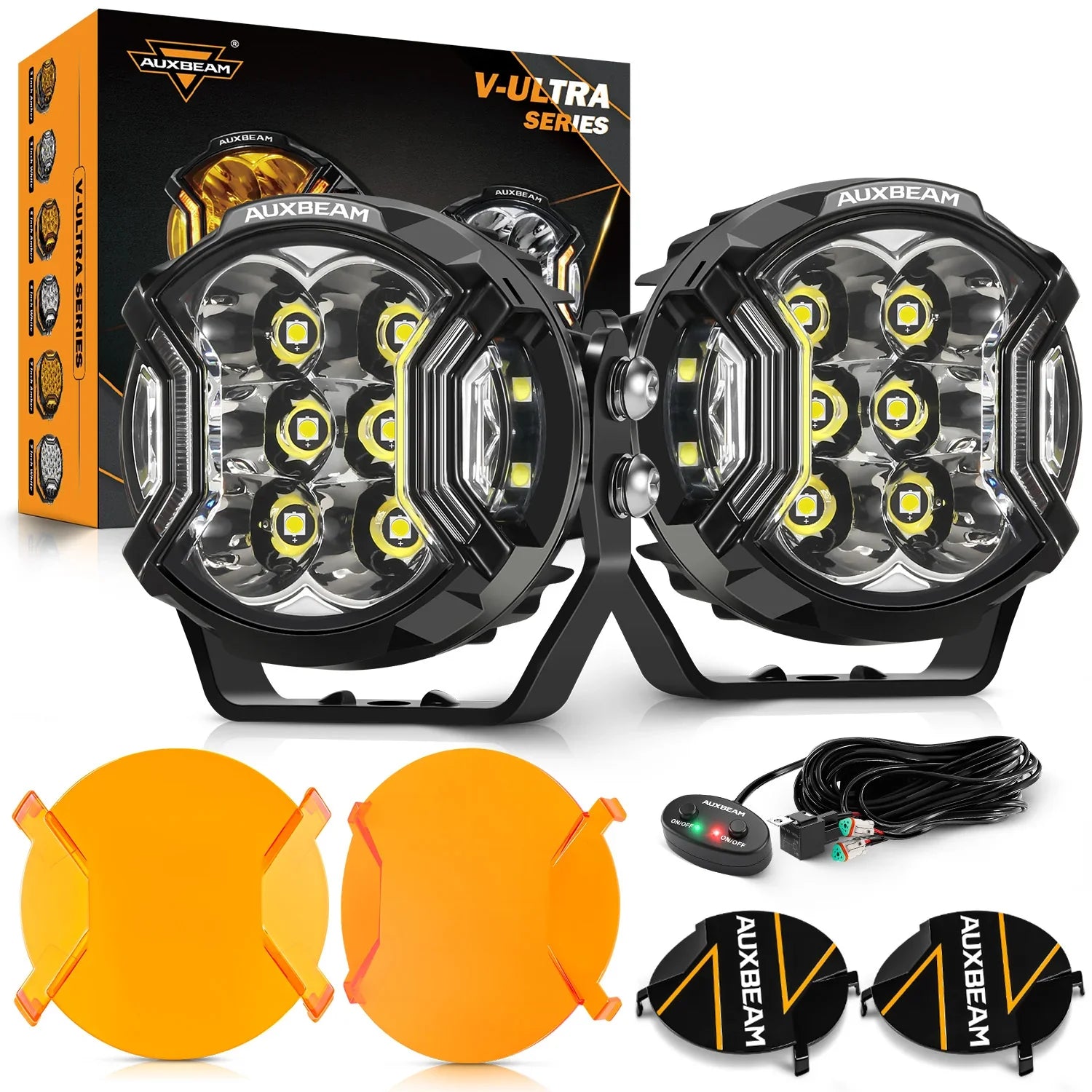 V-ULTRA Series | 3 Inch 108W LED Side Shooter White Pod Lights with Am
