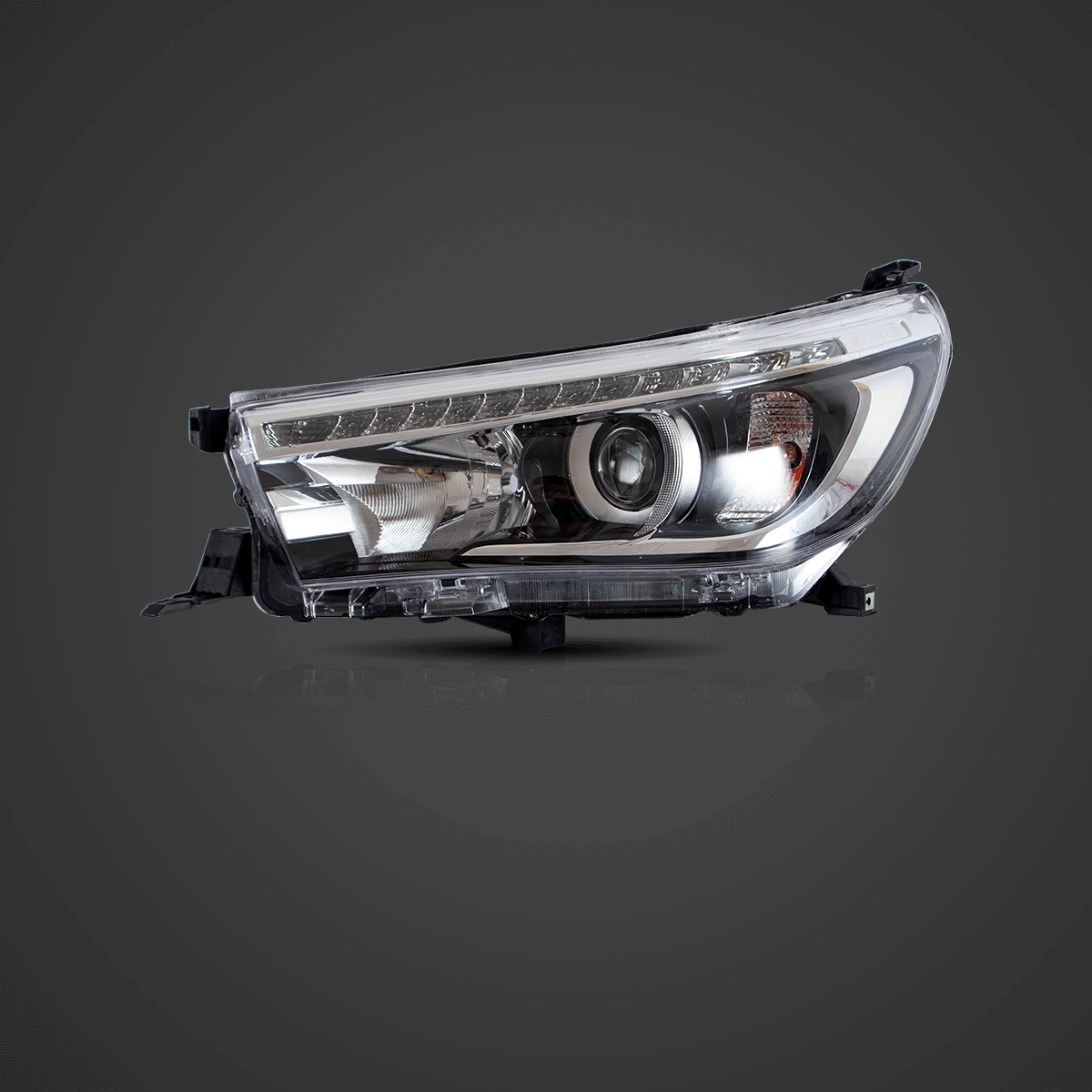 LED Headlight Assembly Dual Beam Projector Black For 2015-2020 Toyota Hilux  SR5 8th Gens (GUN125, GUN126R) Pre-Facelift