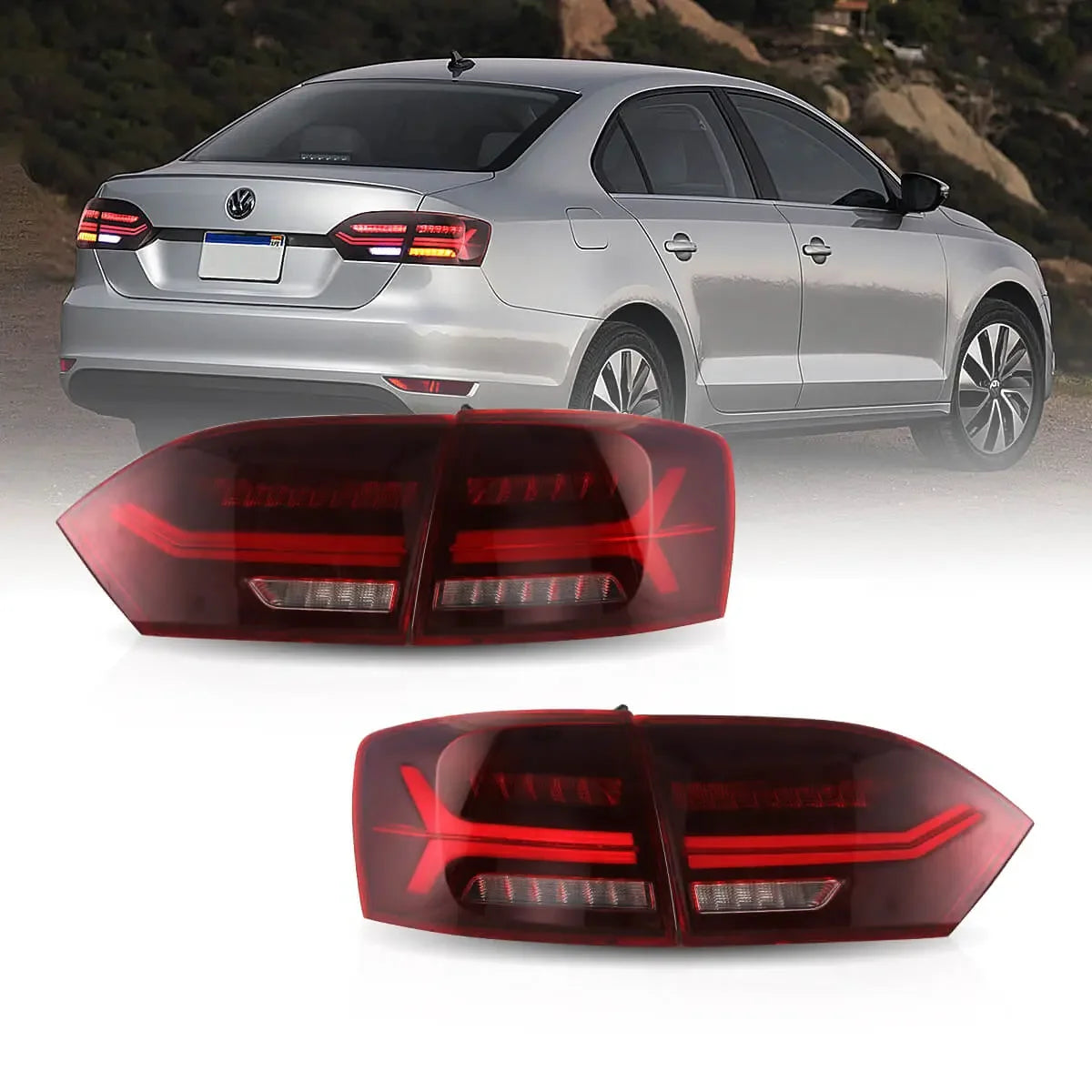 2016 Jetta Rear 2011 2012 2013 2014 Volkswagen Jetta/Sagitar 6th Gen (A6) LED Tail ...