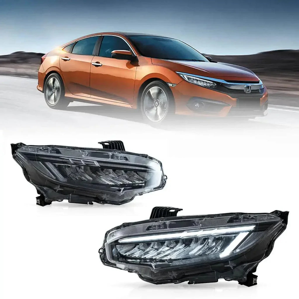JDM Yellow Headlight DRL Tint Overlay | 2016-2020 Honda Civic Coupe - Premium Auto Styling