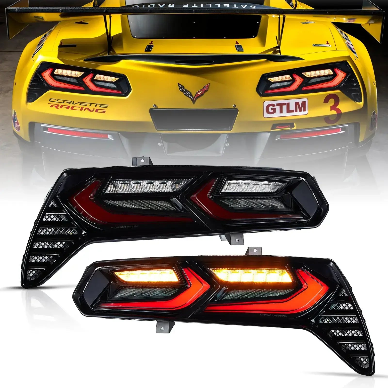 C7 Rear Sequential 2014-2019 Chevorlet Corvette C7 LED Tail Light Assembly With Sequential ...