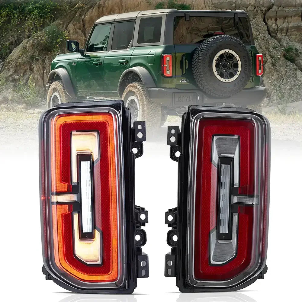Bronco Raptor Rear Light Mounts 2021-2024 Ford Bronco LED Tail Lights Assembly With Dynamic Welcome ...