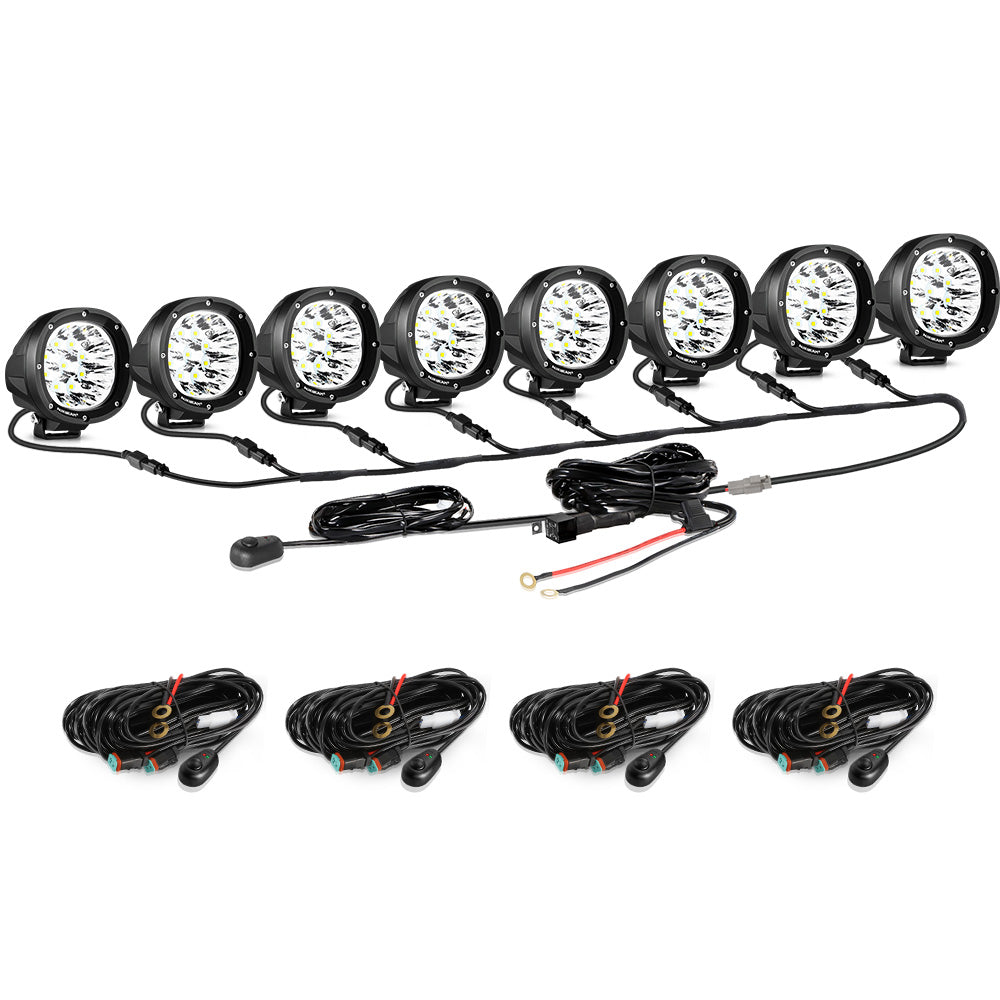 Auxbeam® 4 inch 90W round led pods spot white light | off road pod