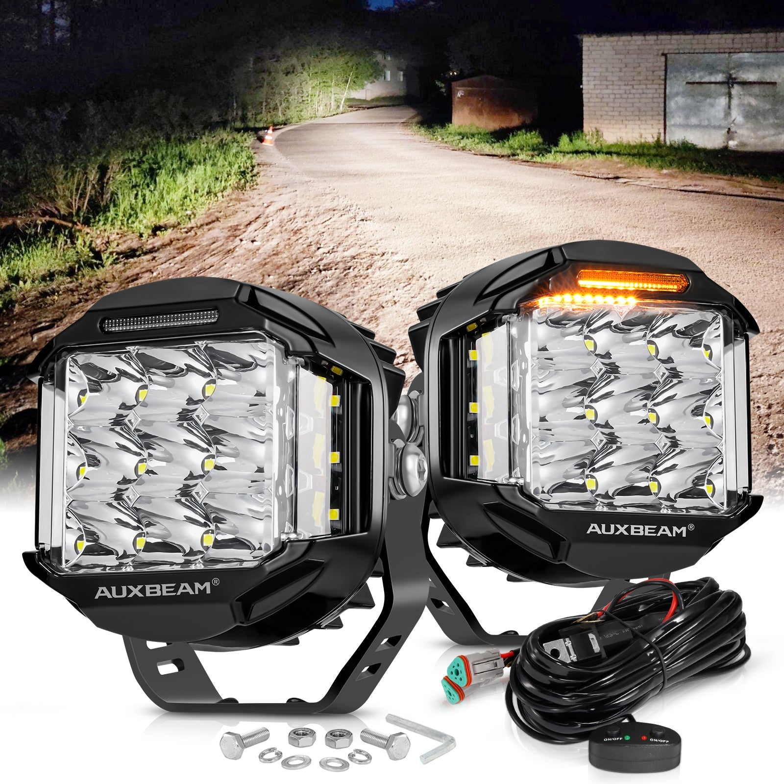 Off-Road LED Work Light / LED Driving Light with Push-Button Switch