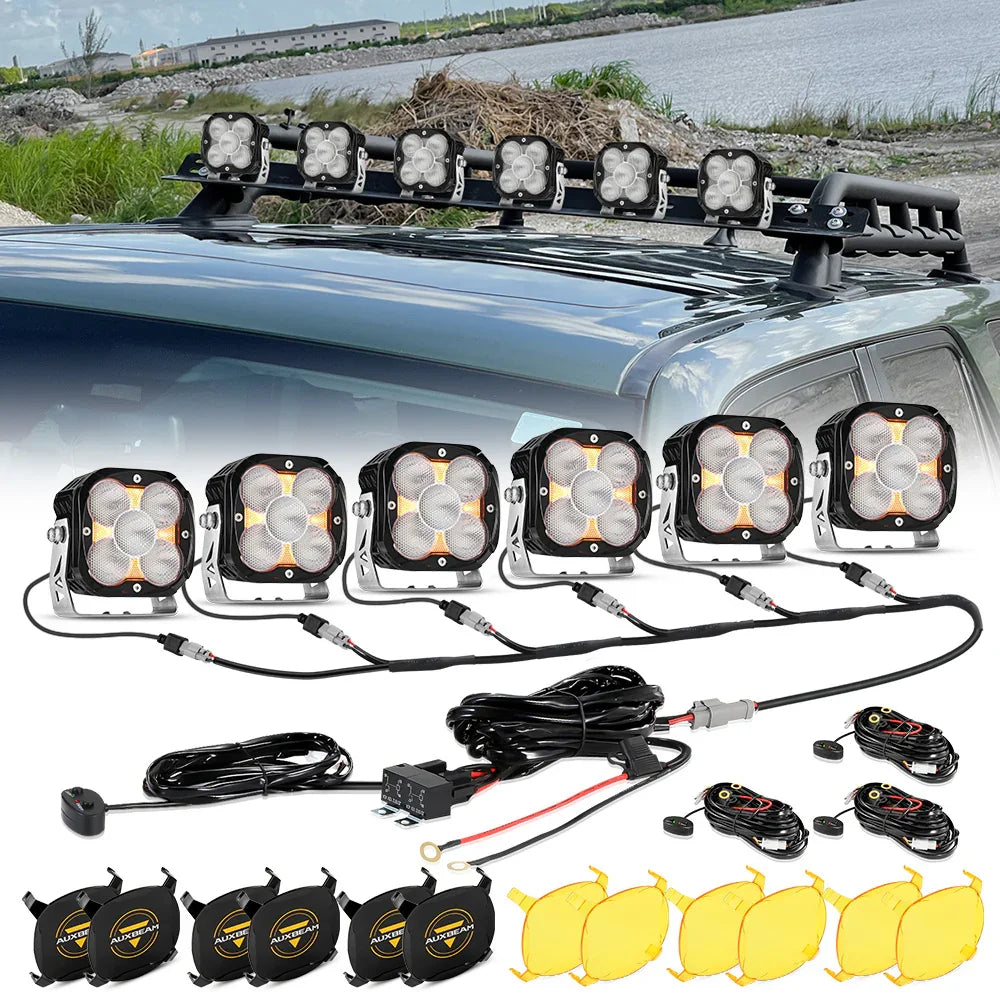 Auxbeam®XP-ULTRA Series 4.5 Inch Flood Beam LED Pod Lights Off