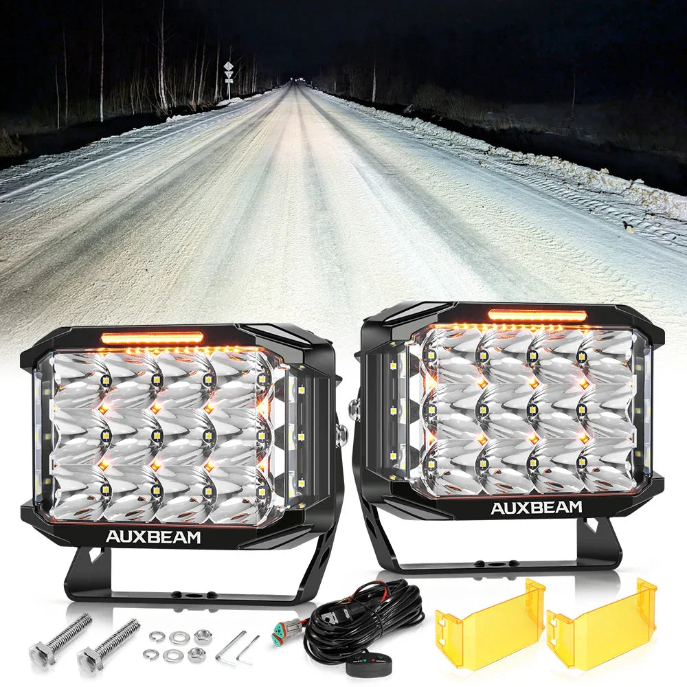 V-MAX Series 4/5/7 Inch Spot Beam Side Shooter LED Pod Lights with Amb