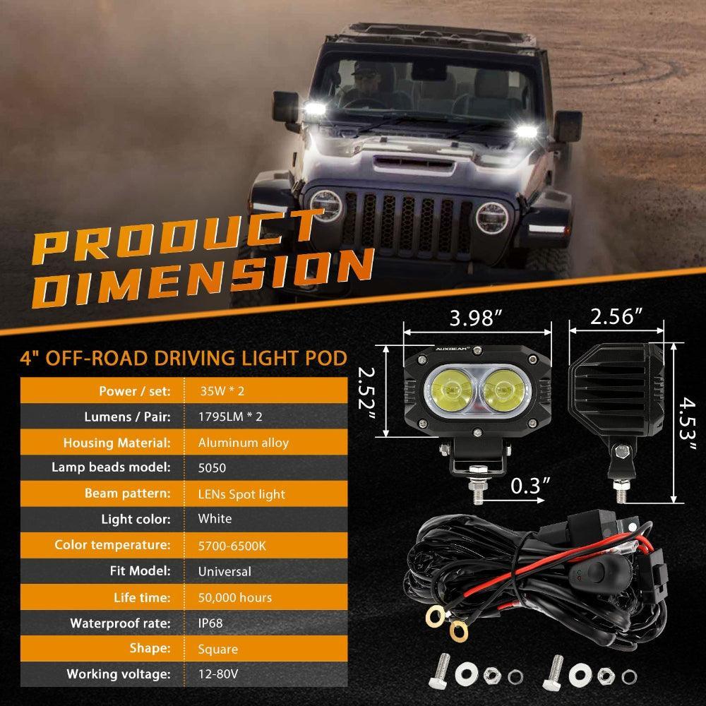 RIGIDON 12V Led-lichtbalk kabelboomset, 18AWG 4 kabel voor auto, offroad, vrachtwagen, SUV, UTE, ATV 4x4, DC 40A, Led-werklamp, mistlampenset (model A RIGIDON 12V Led-lichtbalk kabelboomset, 18AWG 4 kabel voor auto, offroad, vrachtwagen, SUV, UTE, ATV 4x4, DC 40A, Led-werklamp, mistlampenset (model A