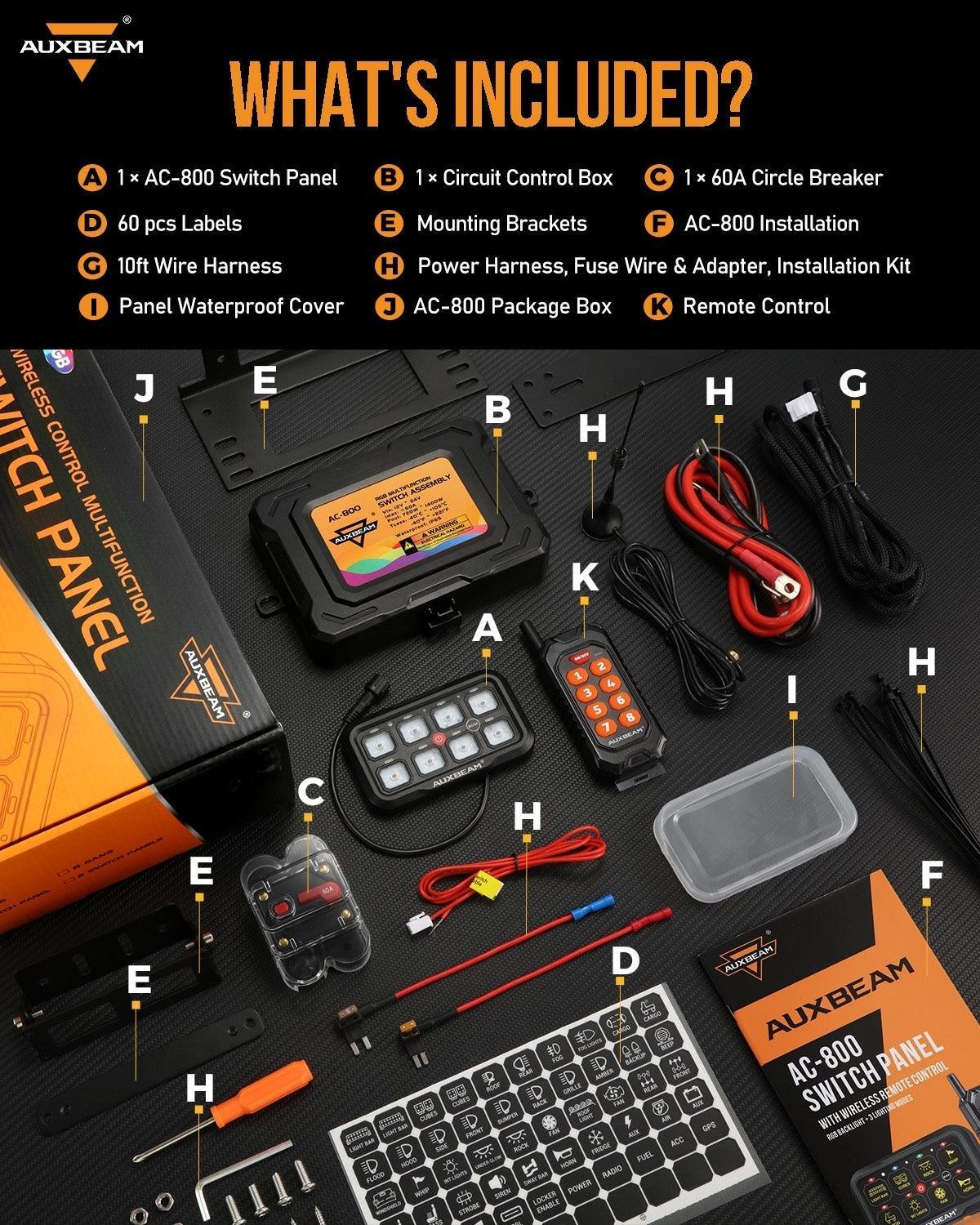 Auxbeam® AC-800 RGB Switch Panel with APP&Remote Control